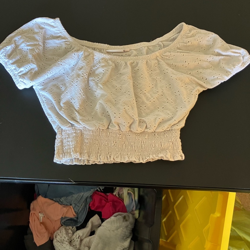 SO White Eyelet Women's Blouse